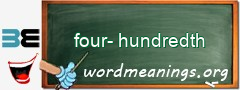 WordMeaning blackboard for four-hundredth